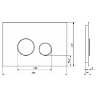 Клавиша смыва KK POL Lapis Grande V1 Orbis Nero Greco арт-350/PPK/417-00-03 — фото 2, Кнопки смыва