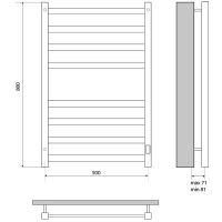 Товар: Электрический полотенцесушитель Melodia della vita Moderno Ferrum 50х80 П8 Графит арт-MTRMEF5080gt - фото 2 Электрический полотенцесушитель Melodia della vita Moderno Ferrum 50х80 П8 Графит арт-MTRMEF5080gt — фото 2, Электрические полотенцесушители