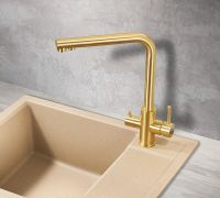 Смеситель для кухни Milacio Ultra Золото брашированное арт-MCU.553.GD — фото 9, Смесители для кухни