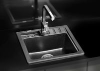 Мойка для кухни ALVEUS NIAGARA 20 GRANITAL CARBON-G91 465x465x180;1x с сифоном 1105419, арт-1089484.0 — фото 2, Кухонные мойки