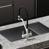 Товар: Смеситель для кухни Sancos Dora Белый гранит Черный арт-SC4003GR - фото 2 Смеситель для кухни Sancos Dora Белый гранит Черный арт-SC4003GR — фото 2, Смесители для кухни