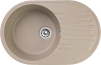 GRANFEST Мойка QUARZ 18 1-чаша+крыло 740*480мм песочный арт.GF-Z- арт-18 песочный — фото 1, Кухонные мойки