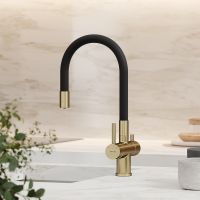 Смеситель для кухни Sancos Lucia Золото брашированное Черный арт-SC4004BG — фото 7, Смесители для кухни