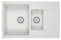 Granula- (БЕЛЫЙ), кухонная мойка, кварц арт-7802, АРКТИК — фото 1, Кухонные мойки