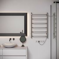 Электрический полотенцесушитель Aringa Киото 80x50 с полкой Хром арт-AR03001CH — фото 2, Электрические полотенцесушители