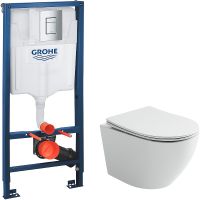 Комплект унитаза Ceramicanova Uno Rimless CN11001 с инсталляцией Grohe Rapid SL 38772001 с сиденьем  арт-CN11001+38772001 — фото 1, Комплекты унитаз + инсталляция