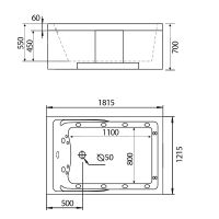 Акриловая ванна Gemy 181х121 G9061 K R с гидромассажем арт-G9061KR — фото 2, Акриловые ванны