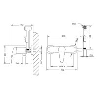 Гигиенический душ со смесителем Lemark Linara Хром арт-LM0418C — фото 2, Гигиенические души