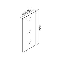 Душевая стенка Iddis Slide 90 профиль Черный матовый стекло прозрачное арт-SLI6BS9i23 — фото 2, Боковые стенки