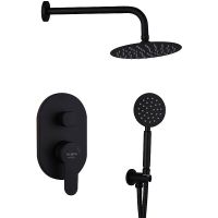 Душевая система Melodia della vita Diletto Tondo Черная матовая арт-MSC00110bk — фото 1, Встраиваемые душевые комплекты