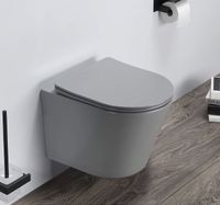 Унитаз CeramaLux подвесной Серый матовый с сиденьем Микролифт арт-B2330-3MH — фото 9, Подвесные унитазы