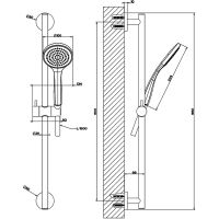 Душевой гарнитур Gessi Emporio Shower Черный матовый арт-47304#299 — фото 2, Душевые гарнитуры на штанге