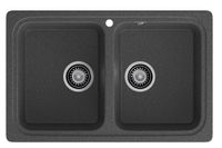 GRANFEST Мойка STANDART 780K 2 чаши 780*510мм графит арт.GF- арт-S-780K графит — фото 2, Кухонные мойки
