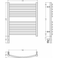 Электрический полотенцесушитель Сунержа Аркус 3.0 600x500 L Хром арт-00-5704-6050 — фото 2, Электрические полотенцесушители