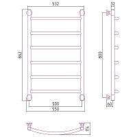 Водяной полотенцесушитель Сунержа Галант+ 800х500 Хром арт-00-0200-8050 — фото 4, Водяные полотенцесушители
