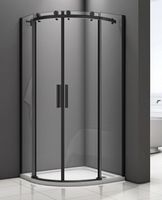 Душевой уголок Good Door Galaxy R-TD-100-C-B 100x100 профиль Черный стекло прозрачное арт-ГЛ00019 — фото 2, Душевые уголки четверть круга