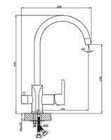 Смеситель для кухни Haiba Черный матовый Хром арт-HB76805-7 — фото 2, Смесители для кухни
