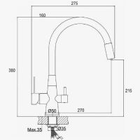 Смеситель для кухни D-Lin Черный матовый арт-D159317-4A — фото 2, Смесители для кухни