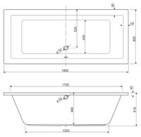 Акриловая ванна CEZARES арт-PLANE-190-80-49-W37 — фото 3, Акриловые ванны