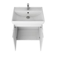 Тумба Q (D), 60 см, подвесная, 2 дверцы, белый глянец арт-99.1001 — фото 9, Тумбы под раковину