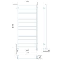 Водяной полотенцесушитель Larusso Джаз Премиум П11 500x1200 Хром арт-4670078535603 — фото 2, Водяные полотенцесушители
