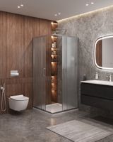 Душевой уголок CEZARES арт-MOLVENO-A-2-90-P-Cr — фото 2, Квадратные душевые уголки