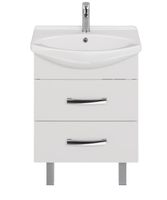 Тумба ALDA, 65 см , подвесная/напольная, 2 ящика. белый глянец, под ум. Лагуна 65 арт-99.0404 — фото 2, Тумбы под раковину