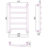 Водяной полотенцесушитель Сунержа Галант+ 600х400 Хром арт-00-0200-6040 — фото 4, Водяные полотенцесушители