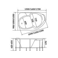 Товар: Акриловая ванна 1MarKa Diana 170x90 R без гидромассажа арт-01ди179р - фото 4 Акриловая ванна 1MarKa Diana 170x90 R без гидромассажа арт-01ди179р — фото 4, Акриловые ванны
