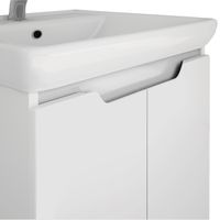 Тумба Q PLUS (D), 55 см, подвесная/напольная, 2 дверцы, с опорами, белый глянец арт-99.1008 — фото 12, Тумбы под раковину