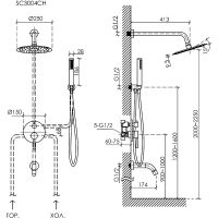 Товар: Душевая система Sancos Select Хром арт-SC3004CH - фото 9 Душевая система Sancos Select Хром арт-SC3004CH — фото 9, Встраиваемые душевые комплекты