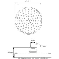 Верхний душ Melodia della vita Standard Middle Хром арт-MKP20487 — фото 2, Верхние души