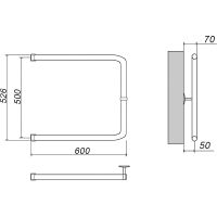 Водяной полотенцесушитель Grota Modesto 50х60 Хром арт-Модесто 50/60 — фото 2, Водяные полотенцесушители