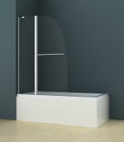 Шторка на ванну Azario Boston 100х140 профиль Хром стекло прозрачное арт-AZ-142TB — фото 3, Шторки для ванной распашные