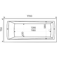 Акриловая ванна Creto Ares 170х75 без гидромассажа арт-1-1144 — фото 4, Акриловые ванны