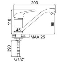 Товар: Смеситель для кухни Accoona H60 Хром арт-A5260 - фото 2 Смеситель для кухни Accoona H60 Хром арт-A5260 — фото 2, Смесители для кухни