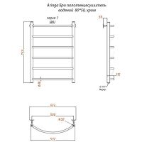 Водяной полотенцесушитель Aringa Бро 80x50 Хром арт-AR03029CH — фото 2, Водяные полотенцесушители