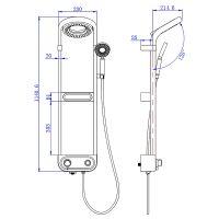Товар: Душевая система AQUAme с термостатом Белая матовая арт-AQM8004W - фото 4 Душевая система AQUAme с термостатом Белая матовая арт-AQM8004W — фото 4, Душевые стойки