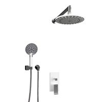 Встраиваемый комплект для душа с верхней душевой насадкой и лейкой арт-A16067WHITE — фото 2, Встраиваемые душевые комплекты