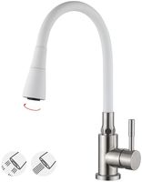 Смеситель для кухни Accoona Нержавеющая сталь Белый арт-A9890G-3 — фото 5, Смесители для кухни