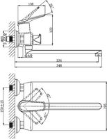 Смеситель для ванны Rush Nevis универсальный Хром арт-NE1735-51 — фото 2, Смеситель для ванны