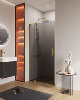 Душевая дверь в нишу CEZARES арт-SLIDER-B-1-90/100-GRIGIO-BORO — фото 1, Распашные душевые двери