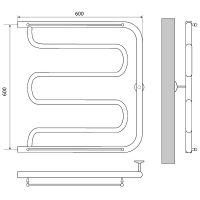 Товар: Водяной полотенцесушитель Melodia della vita Foxtrot 60x60х1 с полкой Полированная сталь арт-MTRFT6060 - фото 2 Водяной полотенцесушитель Melodia della vita Foxtrot 60x60х1 с полкой Полированная сталь арт-MTRFT6060 — фото 2, Водяные полотенцесушители