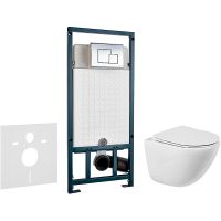 Комплект унитаза BelBagno Amanda BB051CHR+BB051SC с сиденьем Микролифт и инсталляцией WeltWasser WW  арт-BB051CHR+BB051SC+10000005949+10000005953 — фото 1, Комплекты унитаз + инсталляция