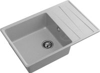 GRANFEST Мойка LEVEL 760L 1-чаша+крыло 760*500 серый арт.GF- арт-LV-760L серый — фото 1, Кухонные мойки