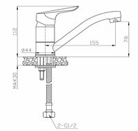 Смеситель для кухни ESKO Cairo Хром арт-CI 15 — фото 4, Смесители для кухни