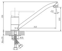 Смеситель "Lagos" д/кухни, излив 235мм, арт. арт-LG 05 — фото 2, Смесители для кухни