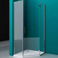 Душевой уголок BelBagno Kraft 80х80 профиль Хром стекло прозрачное арт-KRAFT-P-1-80-C-Cr-R — фото 1, Душевые уголки трапеция