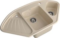 GRANFEST Мойка CORNER 1040E угловая 1,5-чаши+крыло 1039*560мм кашемир арт.GF- арт-C-1040E кашемир — фото 1, Кухонные мойки