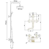 Душевая система Bronze de Luxe Windsor Бронза арт-10120DF — фото 2, Душевые стойки